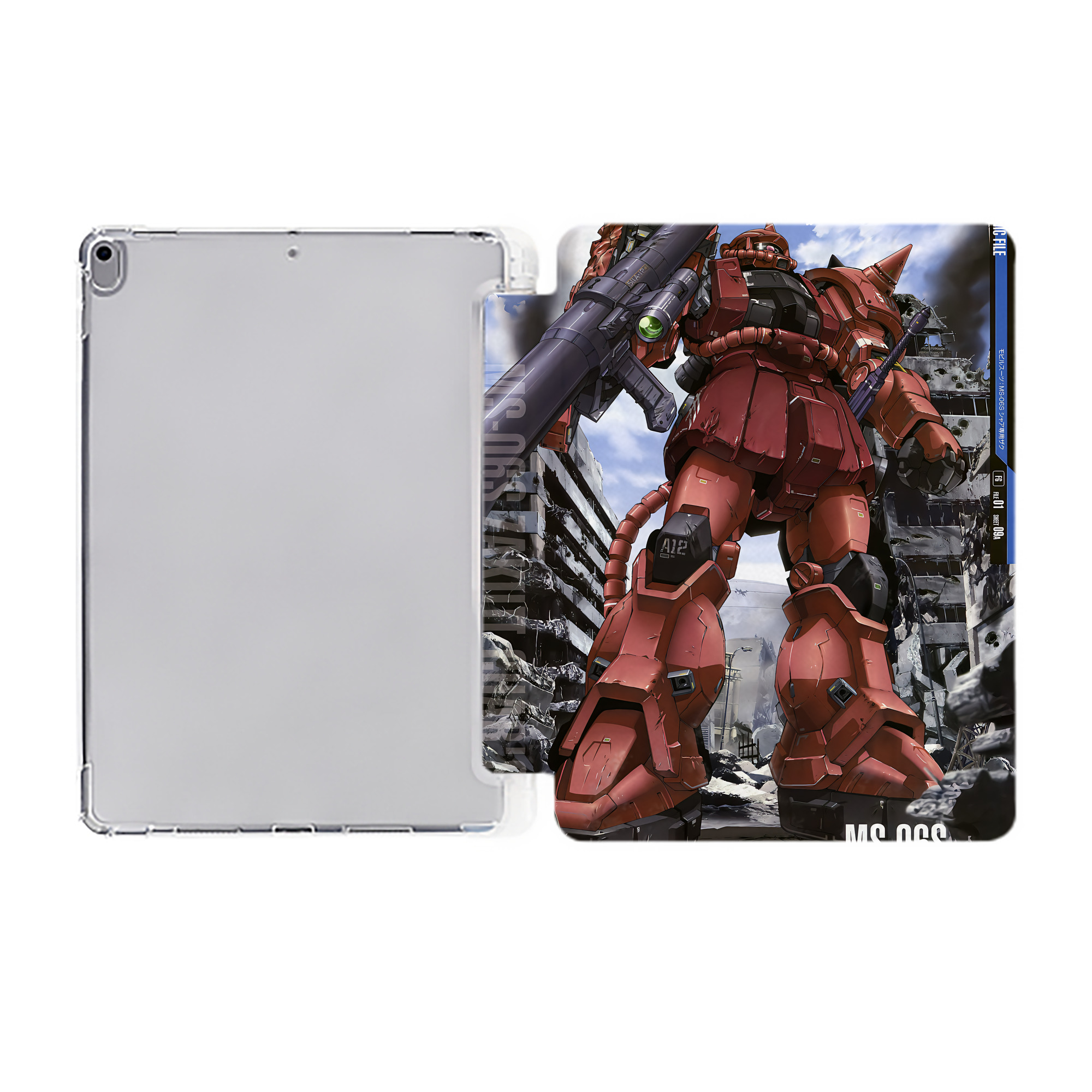 （画像用） 機動戦士ガンダム Mobile Suit Gundam IPad ケース ペン収納付き 三つ折りスタンド PUレザー×シリコン 対応機種9.5/10.5/10.9インチ